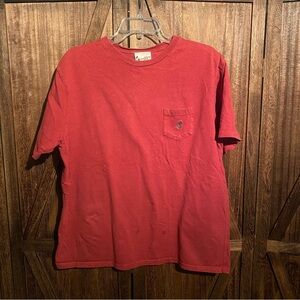 Red Short Sleeve Tee with Pocket—Walt Disney circa 2003; XL; Mickey emblem